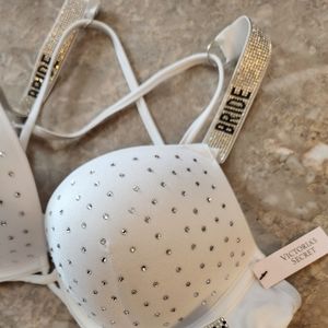 "Various Sizes" VS Swim Bride Diamanté Shine Strap Bombshell Bikini Top White